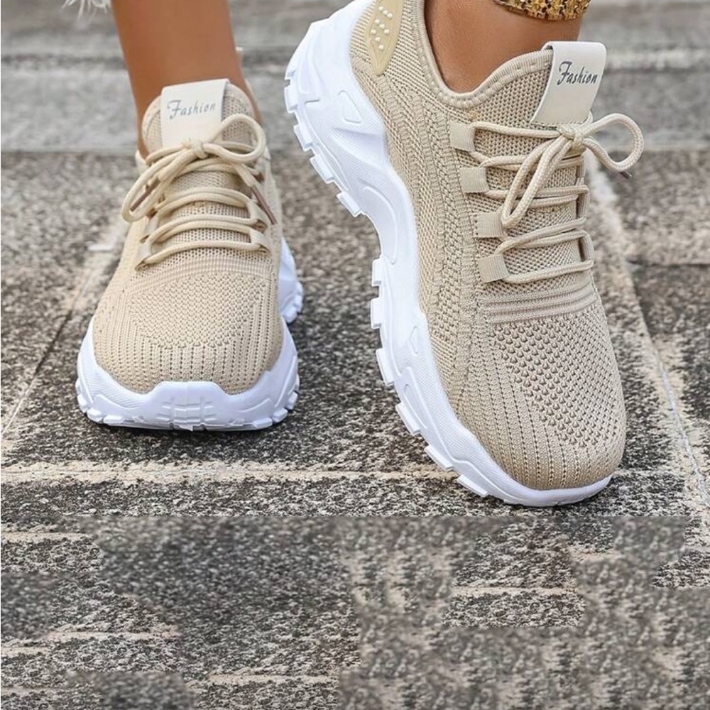 SHEIN Beige Knit Sneakers